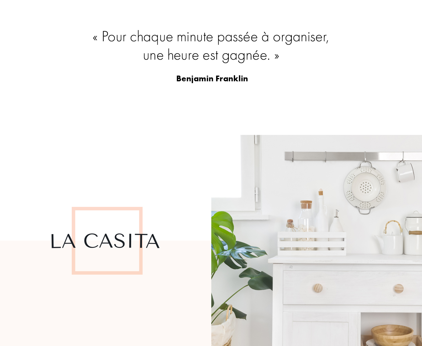 Site Web de La Casita, boutique en ligne et service clé en main d'organisation et optimisation de rangement / 2021 - Réalisation signée Projex Media