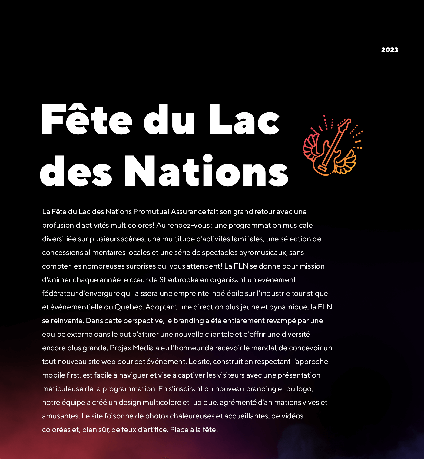 Fête du Lac des Nations / 2023 - Réalisation signée Projex Media